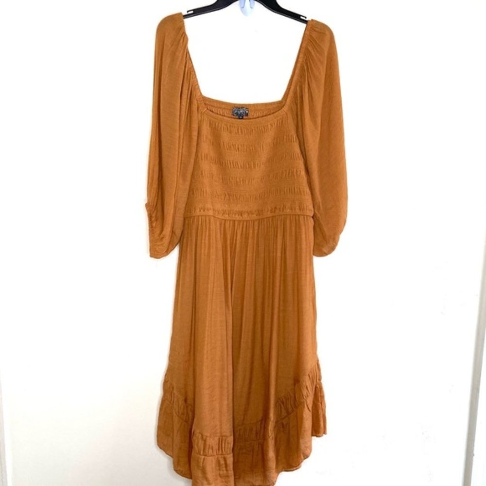 J. Gee Terracotta Burnt Orange Midi Dress NWT